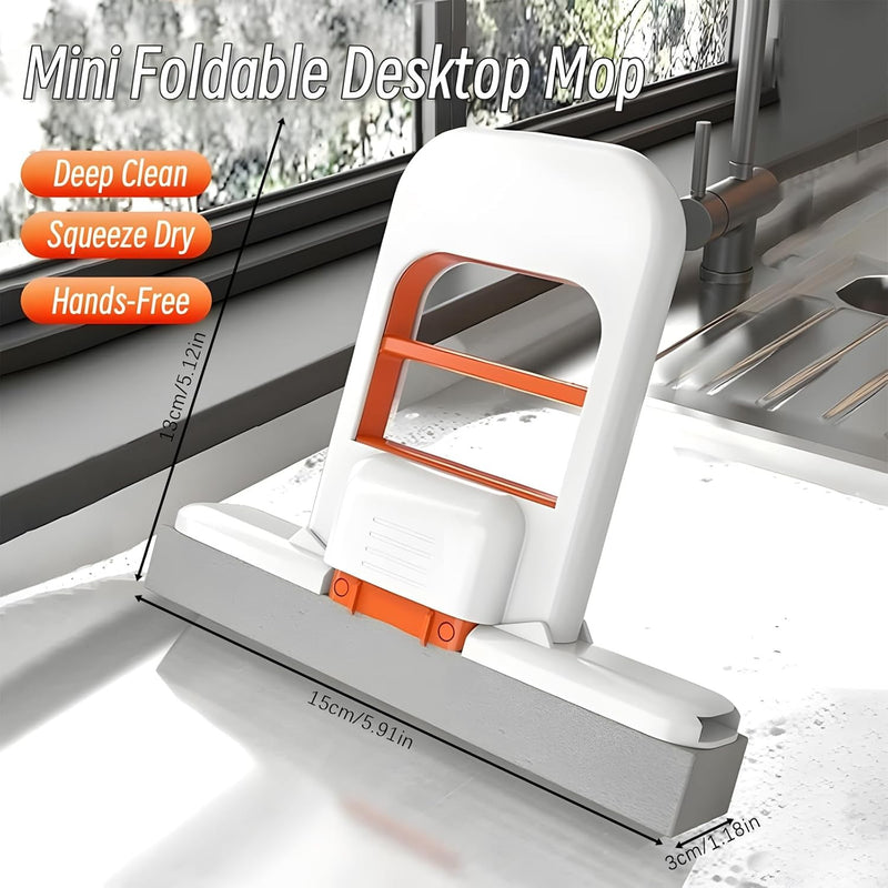 Esfregão de limpeza portátil portátil, mini esfregão de mesa dobrável, subs