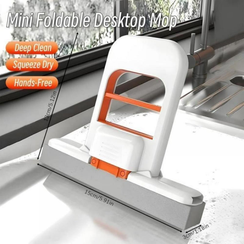 Esfregão de limpeza portátil portátil, mini esfregão de mesa dobrável, subs
